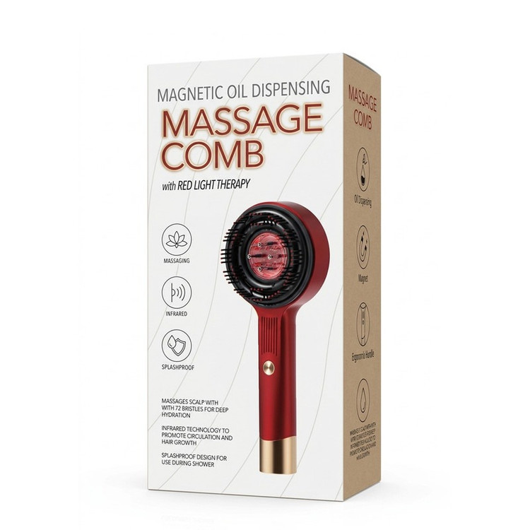 شانه و ماساژور برقی اسکالپ سر اورجینال با محفظه روغن تراپی مدل XC-901